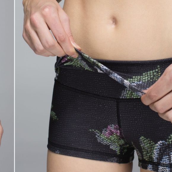 Lululemon Boogie Short (Roll Down) *Full-On Luon Garden Party Smooth Silver Mul - Picture 4 of 8